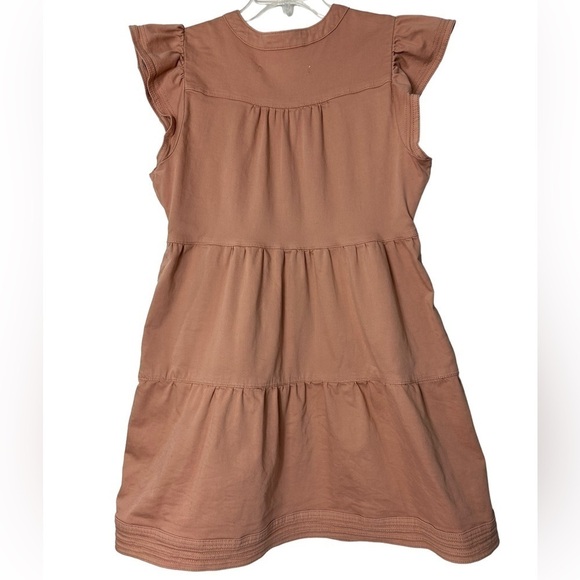 NWT Marie Oliver Pink Conch Shell Neelie Denim Button-Front Ruffle Dress - Picture 6 of 11